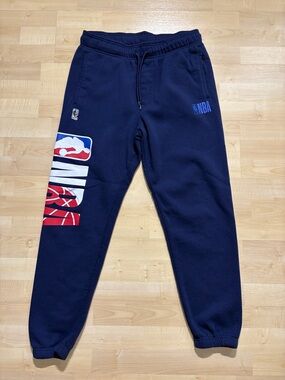 NBA Navy Jogger Sweatpants with Red & White Side Graphic